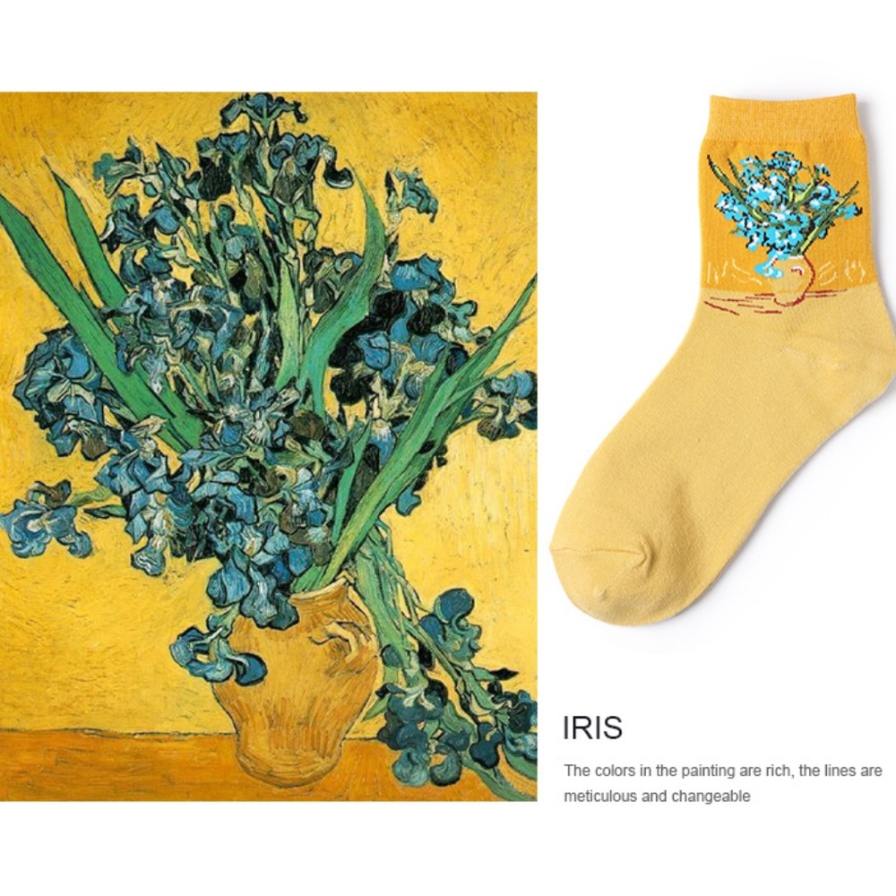 High Quality Famous Painting Series Mid Cut Socks